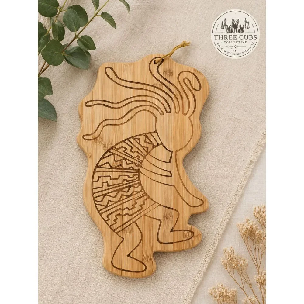 RARE Totally Bamboo Kokopelli Serving Cutting Board New Mexico Wall Art